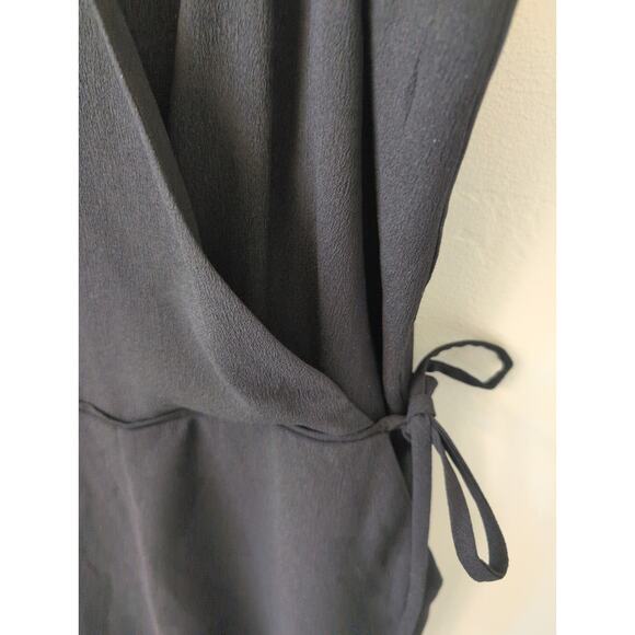 Loft Black Faux Wrap Jumpsuit size 4 - Picture 2 of 5